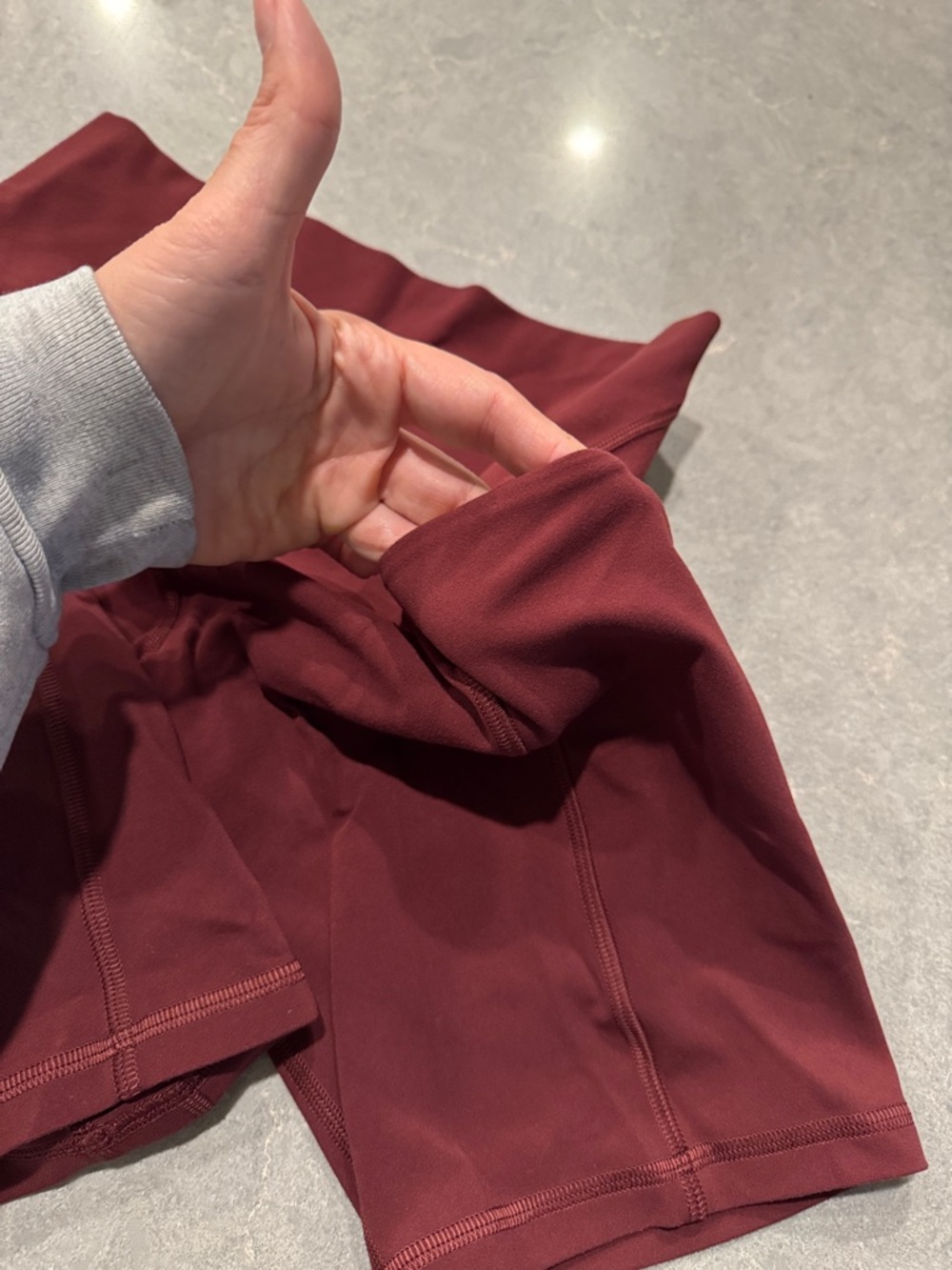 Lululemon High-Waist Bike Shorts in Deep Burgundy - Picture 3 of 4
